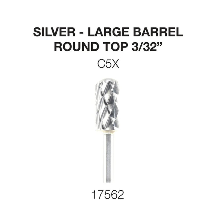 Cre8tion Silver Carbide - Large Barrel, Round Top, C5X 3/32