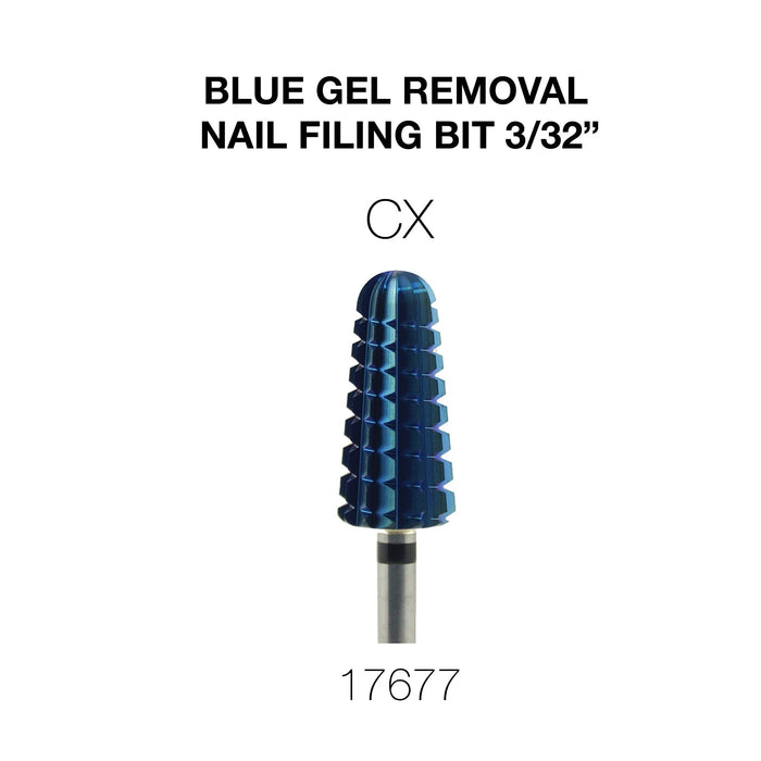 Cre8tion Blue Gel Removal Nail Filling Bit, X-COARSE, 3/32''
