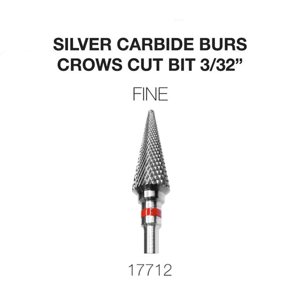 Cre8tion Carbide Silver, Burs Crows Cut Bit - FINE 3/32 '', 17712