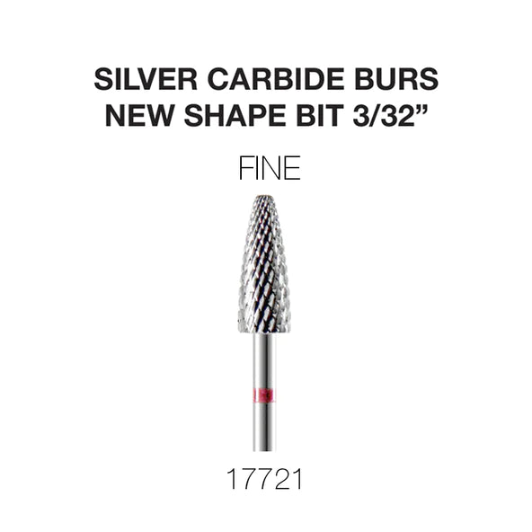 Cre8tion Silver Carbide Burs - New Shape Bit - FINE 3/32