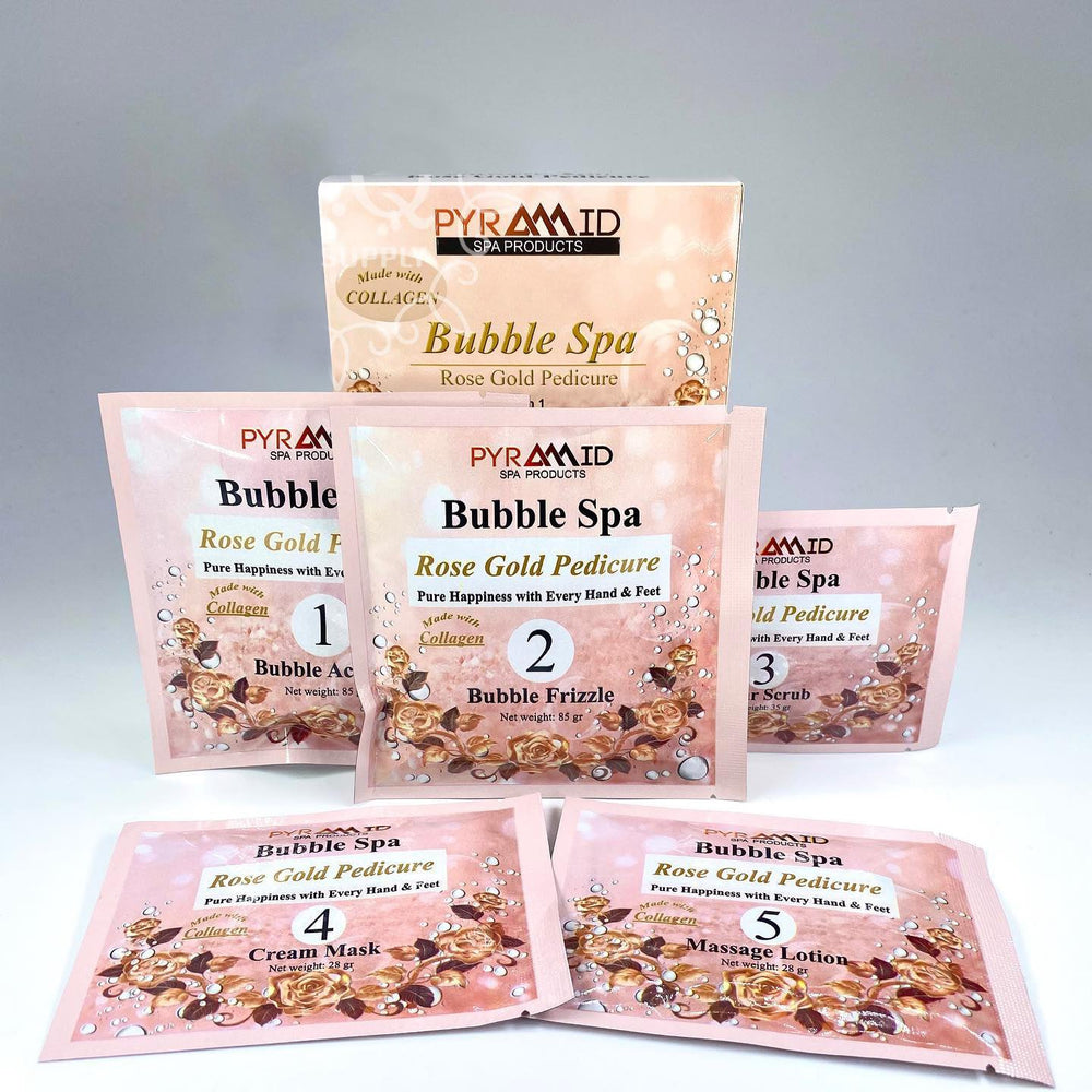 Pyramid BUBBLE SPA Pedicure 5in1 (Made with Collagen), ROSE GOLD, (Pk: 50 pack/case)