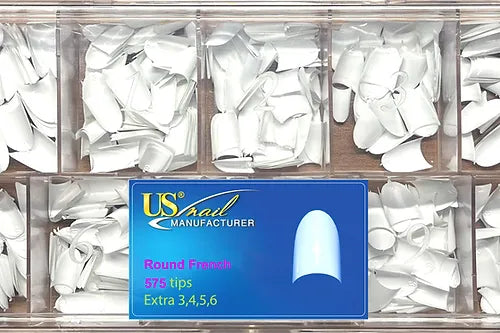 USN Round French Nail Tip BOX (Pk: 575 pcs/box, 96 boxes/case)