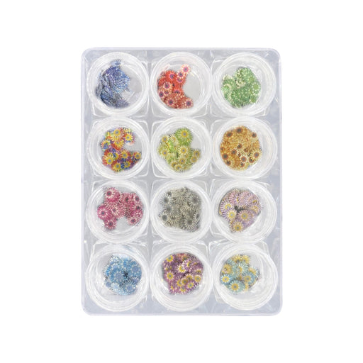 Airtouch Nail Art Paper, Spring Flower Collection Set #01, 12 jars/box