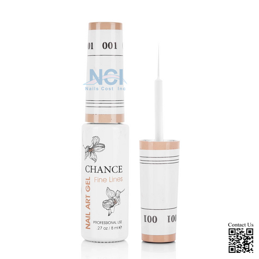 Chance Fine Lines - Detailing Nail Art Gel 0.33oz, #1 Cool White