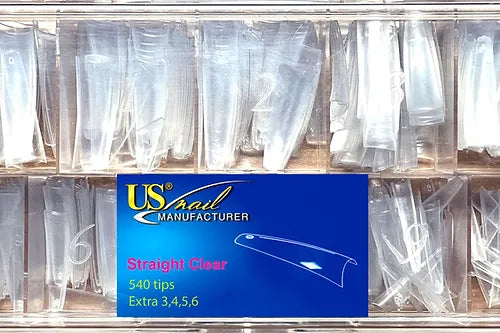 USN Straight Clear Nail Tip BOX (Pk: 544 pcs/box, 96 boxes/case)