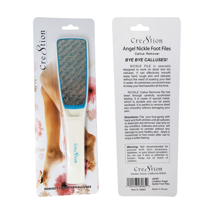 Cre8tion Foot Files - Ivory Angel Nickel (Pk: 12 pcs/box, 72 pcs/case)