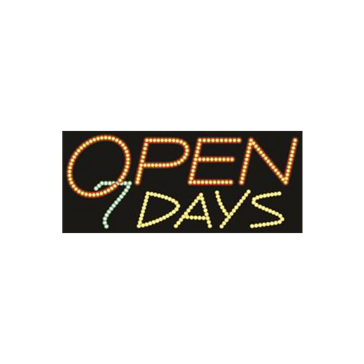 Cre8tion LED signs "Open 7 Days #2", O#0202, 23064 KK BB