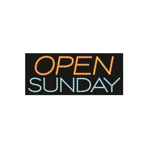 Cre8tion LED signs "Open Sunday", O#0301, 23067 KK BB