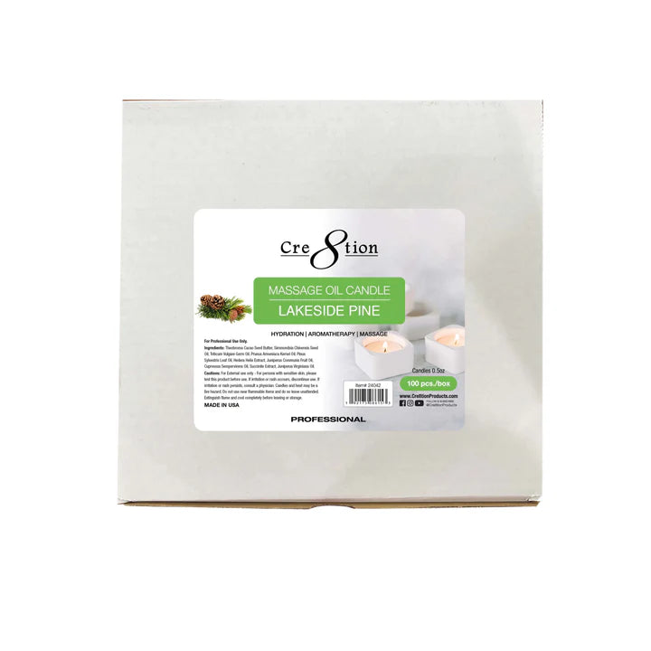 Cre8tion Massage Oil Candles 0.5oz - Lakeside Pine, BOX (Pk: 100 pcs/box)