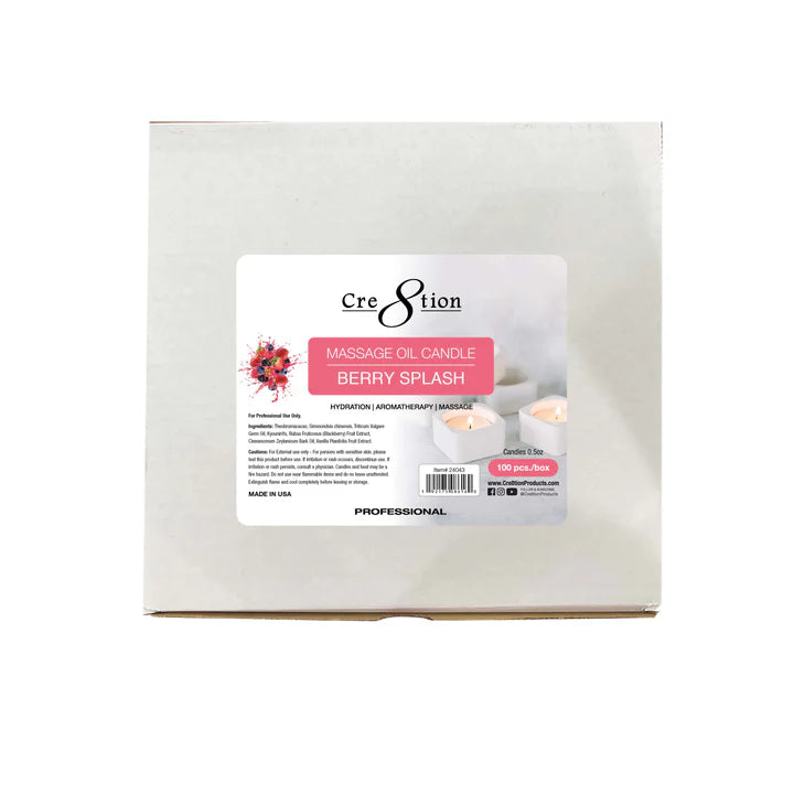 Cre8tion Massage Oil Candles 0.5oz - Berry Splash, BOX (Pk: 100 pcs/box)