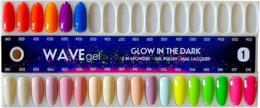 Wave Gel Gel Polish. Glow In The Dark Collection, Sample Tips OK0106LK