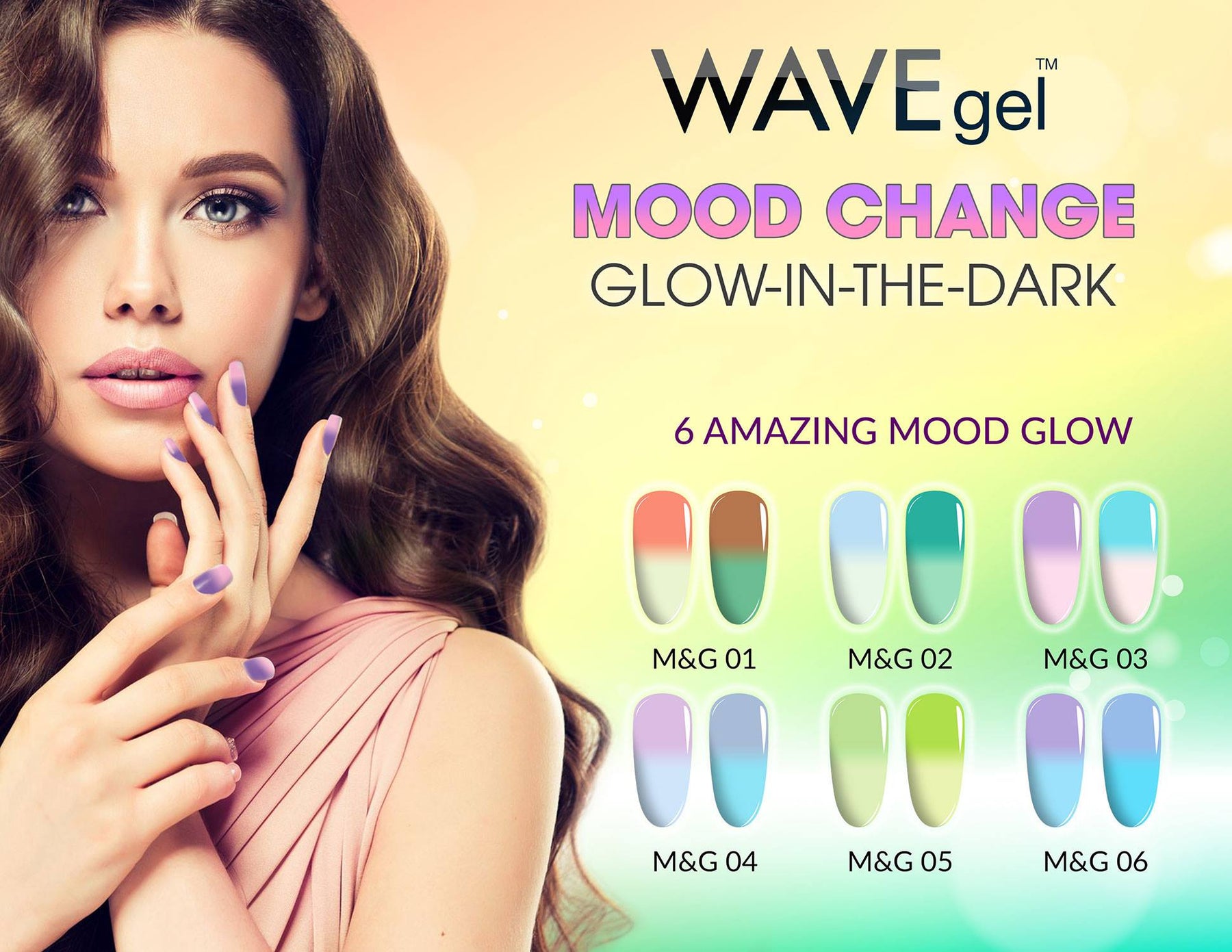 Wave Gel Mood Change & Glow in the Dark Gel Polish, 0.5oz, Color List Note, 000