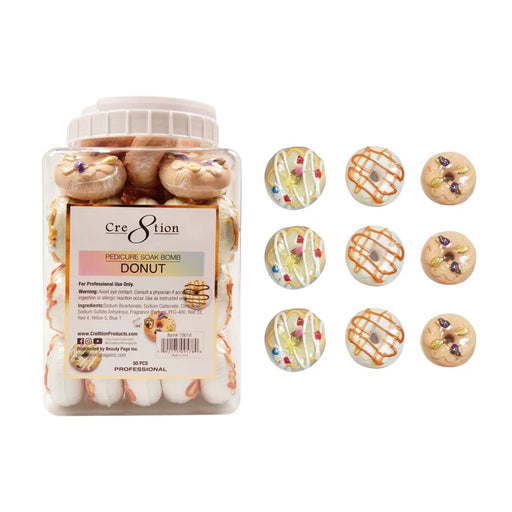 Cre8tion Pedicure Soak Bomb 60g - DONUT, CASE (Pk: 40 pcs/jar, 4 jars/case)