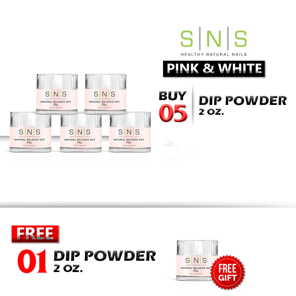 SNS Dipping Powder, Pink & White Collection, 2oz, Buy 5 Get 1 FREE