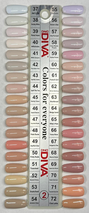 DND Nail Lacquer & Gel Polish, Diva Collection (#001 - #290), 0.5oz, Color Chart