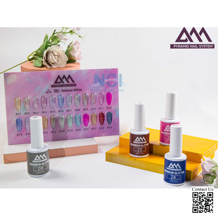 Pyramid 0.5oz La Mi, Rainbow Glitter, (24 Colors) 000