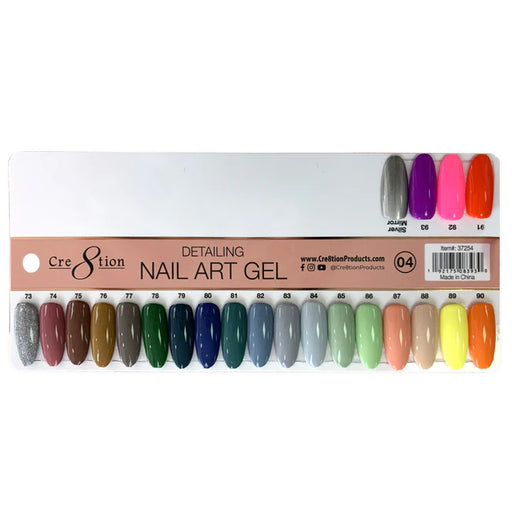 Cre8tion Detailing Nail Art Gel, #04, Sample tips