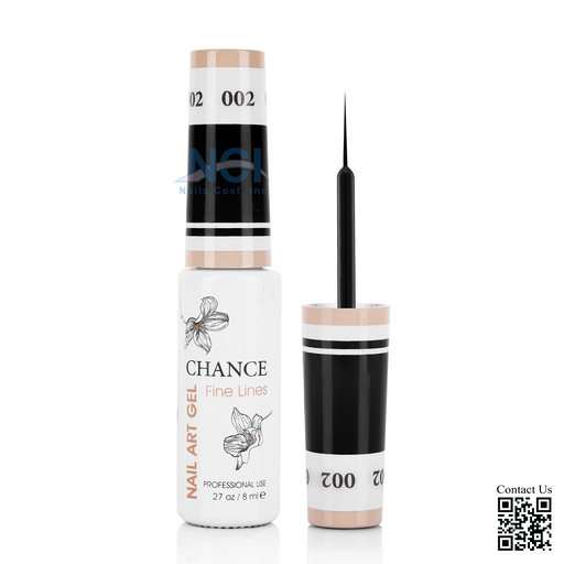 Chance Fine Lines - Detailing Nail Art Gel 0.33oz, #2 Super Black