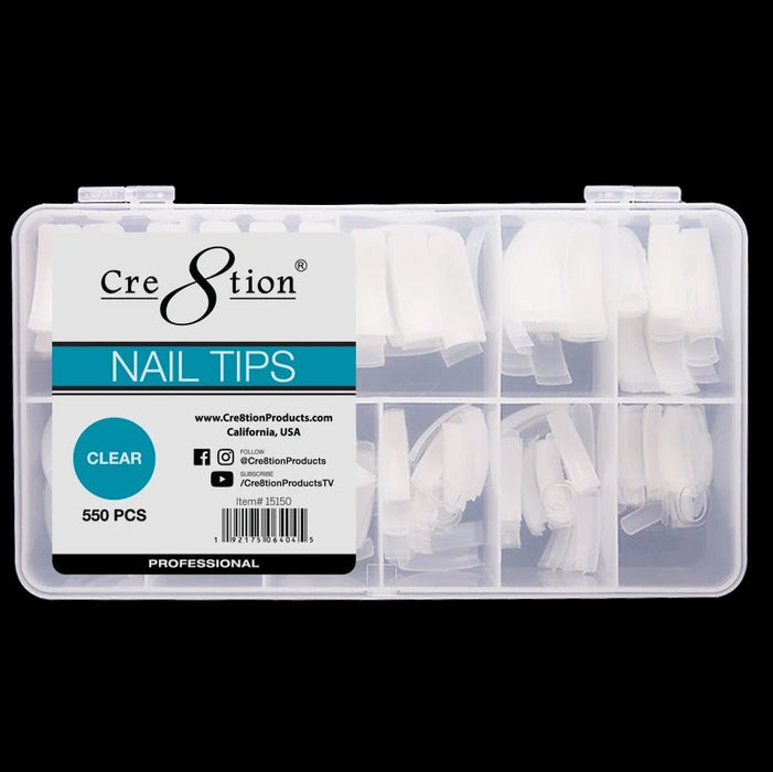 Cre8tion Clear Tips #0 - #10, 550 pcs./box, 15150 OK0722LK