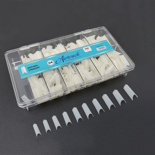 Airtouch Nail Tips Box, 04, NATURAL - STRAIGHT, 10 sizes (From #00 To #09), 500pcs/box, 15202 (Packing: 100 boxes/case) OK1114VD