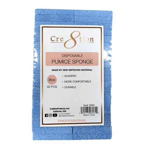 Cre8tion Disposable New Sharper Pumice Sponge, DARK BLUE, BOX (Pk: 400 pcs/box, 2 boxes/case)