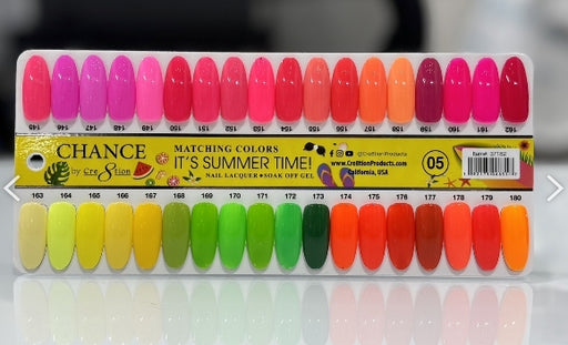 Cre8tion Chance Gel Color Chart Board, It's Summer Time, 36 tips # 5 (145 to 180), 37182
