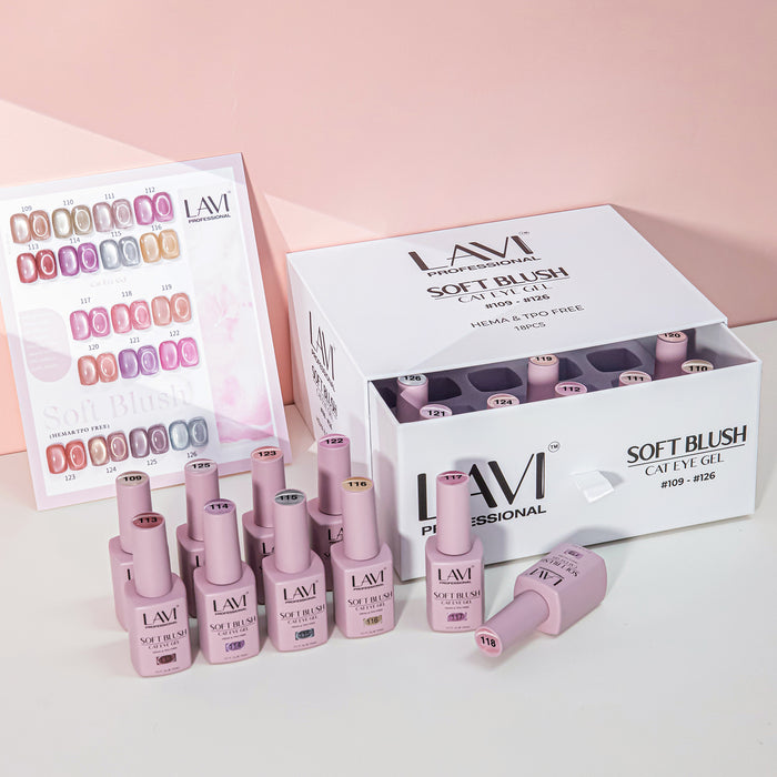 LAVI Cat Eye Kit (18 colors) - SOFT BLUSH (#109 - #126) Collection