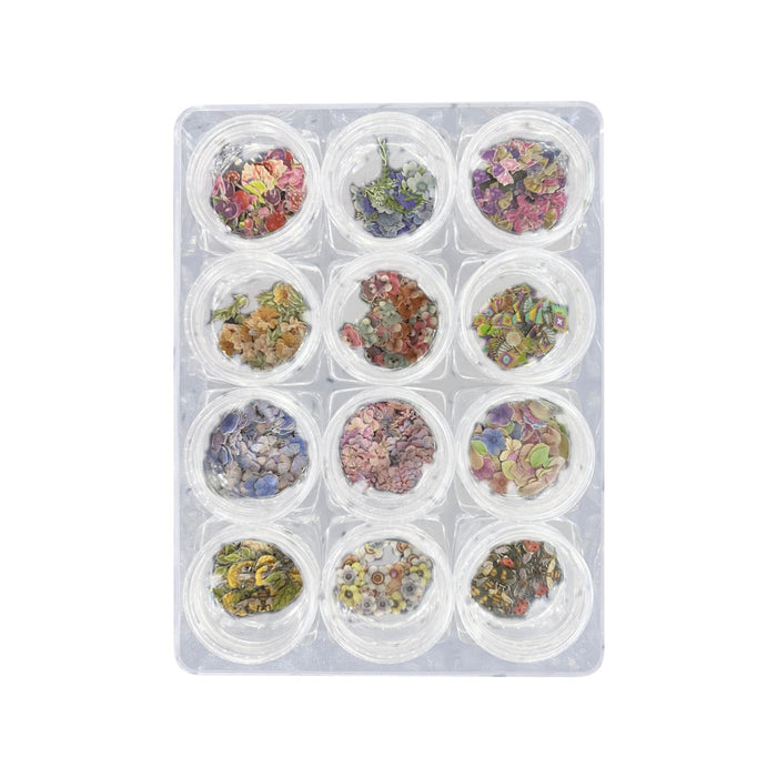Airtouch Nail Art Paper, Spring Flower Collection Set #06, 12 jars/box
