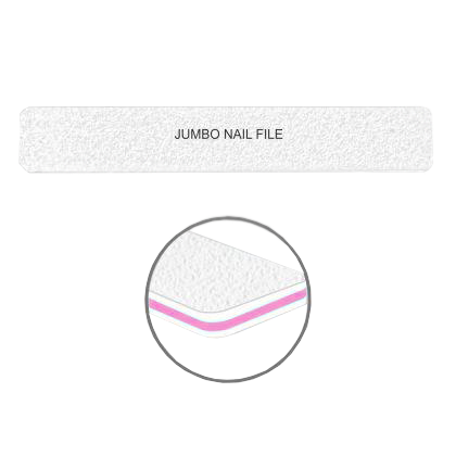 Cre8tion Nail File JUMBO White Sand, Grit 100/100, CASE (Pk: 50 pcs/pack, 3 packs/case)