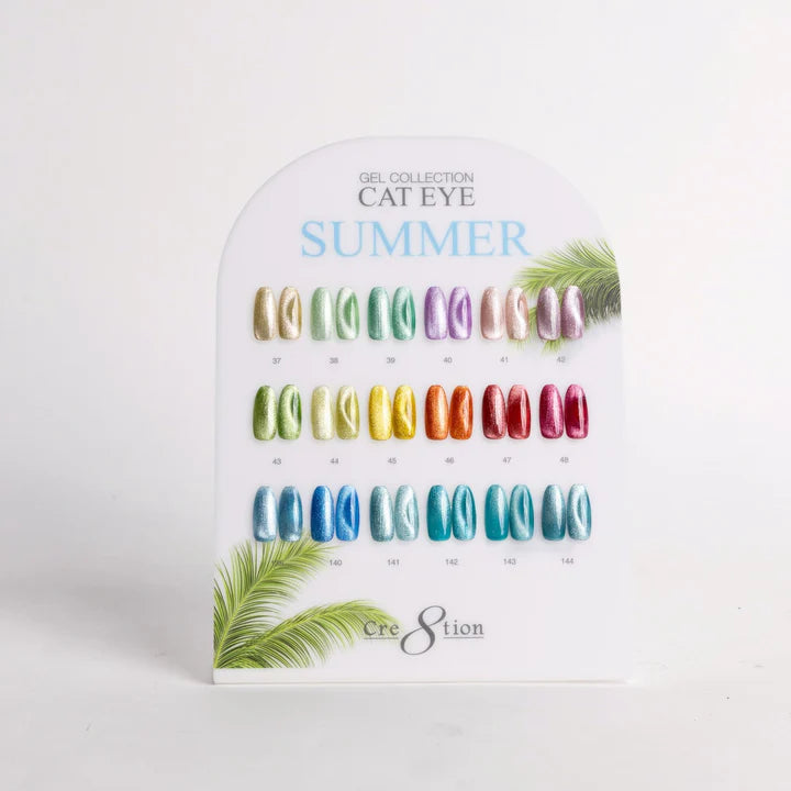 Cre8tion Counter Display Color Chart - Cat Eye Summer, 18 colors (37-48 & 139-144)