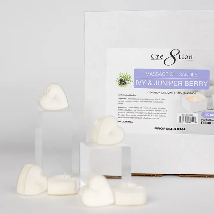 Cre8tion Massage Oil Candles - Tealight 0.5oz - IVY & JUNIPER BERRY (Pk: 100 pcs/box)