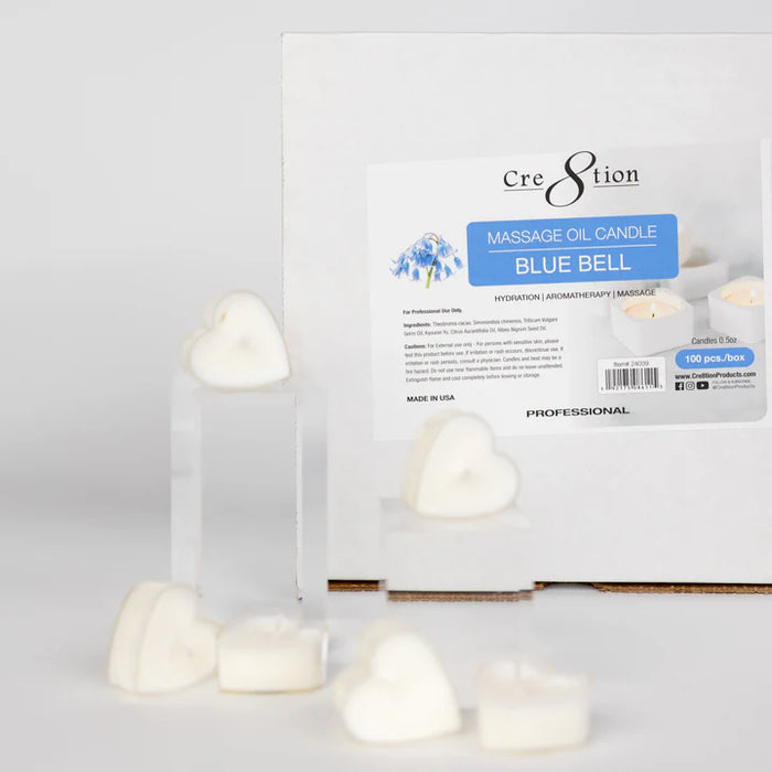 Cre8tion Massage Oil Candles - Tealight 0.5oz - BLUE BELL (Pk: 100 pcs/box)