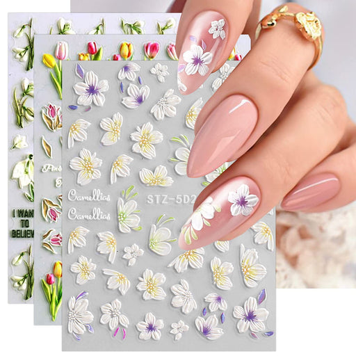 Airtouch Nail Art Paper, Spring Flower Collection Set #09, 12 jars/box