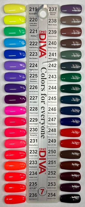 DND Nail Lacquer & Gel Polish, Diva Collection (#001 - #290), 0.5oz, Color Chart