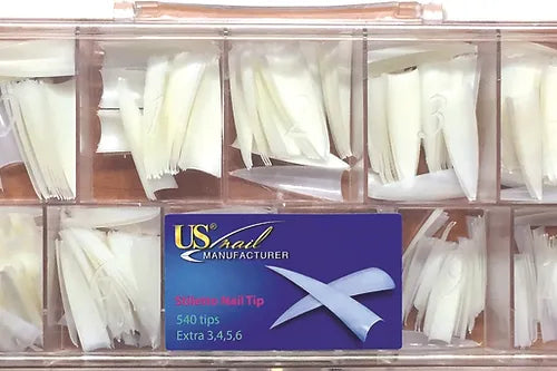 USN Stiletto Natural Nail Tip BOX (Pk: 544 pcs/box, 96 boxes/case)