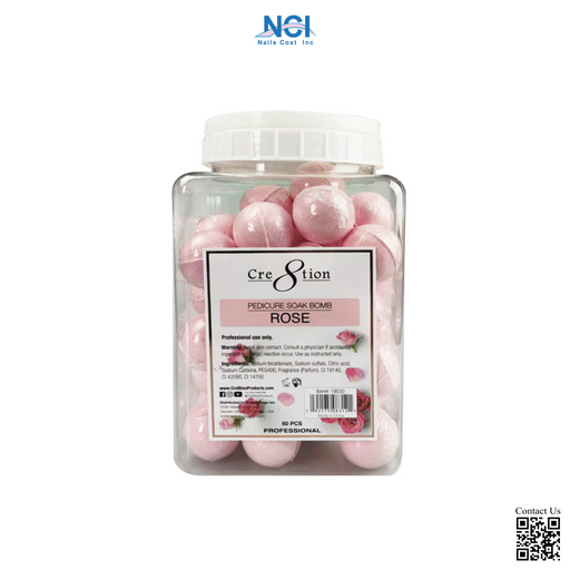 Cre8tion Pedicure Soak Bomb 30g, Rose, CASE (Pk: 60 pcs/jar, 4 jars/case)