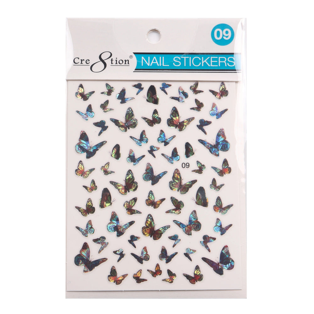 Cre8tion 3D Nail Art Sticker Butterfly, 09 OK0726LK