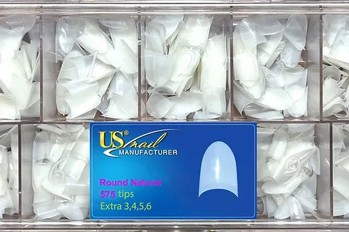 USN Round Natural Nail Tip BOX (Pk: 575 pcs/box, 96 boxes/case)