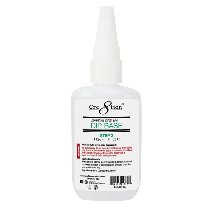 Cre8tion Dip Powder Refill 4oz - Step #2 DIP BASE (Pk: 96 pcs/case)