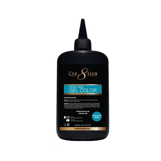 Cre8tion American White Gel, Refill 8oz (Pk: 40 pcs/case)