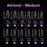 Cre8tion Special Shape Tips Clear (12 Sizes) - ALMOND Medium, BOX (Pk: 504 pcs/box, 100 boxes/case)