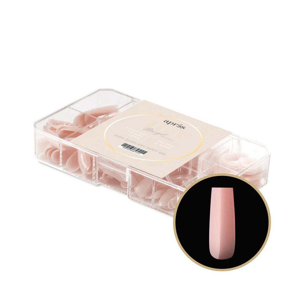 Apres Neutrals Gel-X Tips, Chloe Sculpted Square Long, S-SL, 57795 (PK: 150pcs/box)