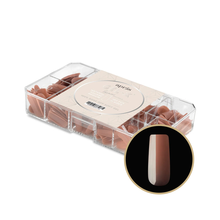 Apres Neutrals Gel-X Tips, Imani Natural Square Medium, N-SM, 57769 (PK: 150pcs/box)