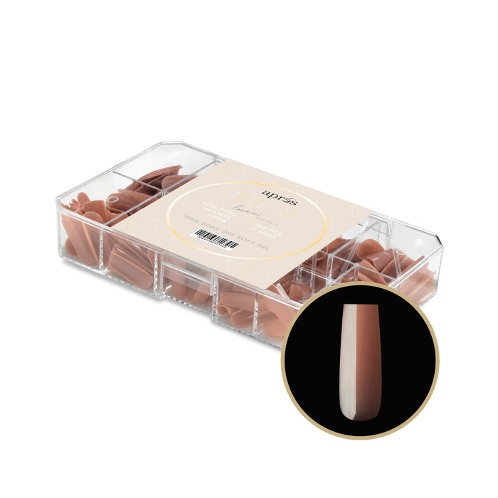 Apres Neutrals Gel-X Tips, Imani Scultped Square Long, S-SL, 57779 (PK: 150pcs/box)