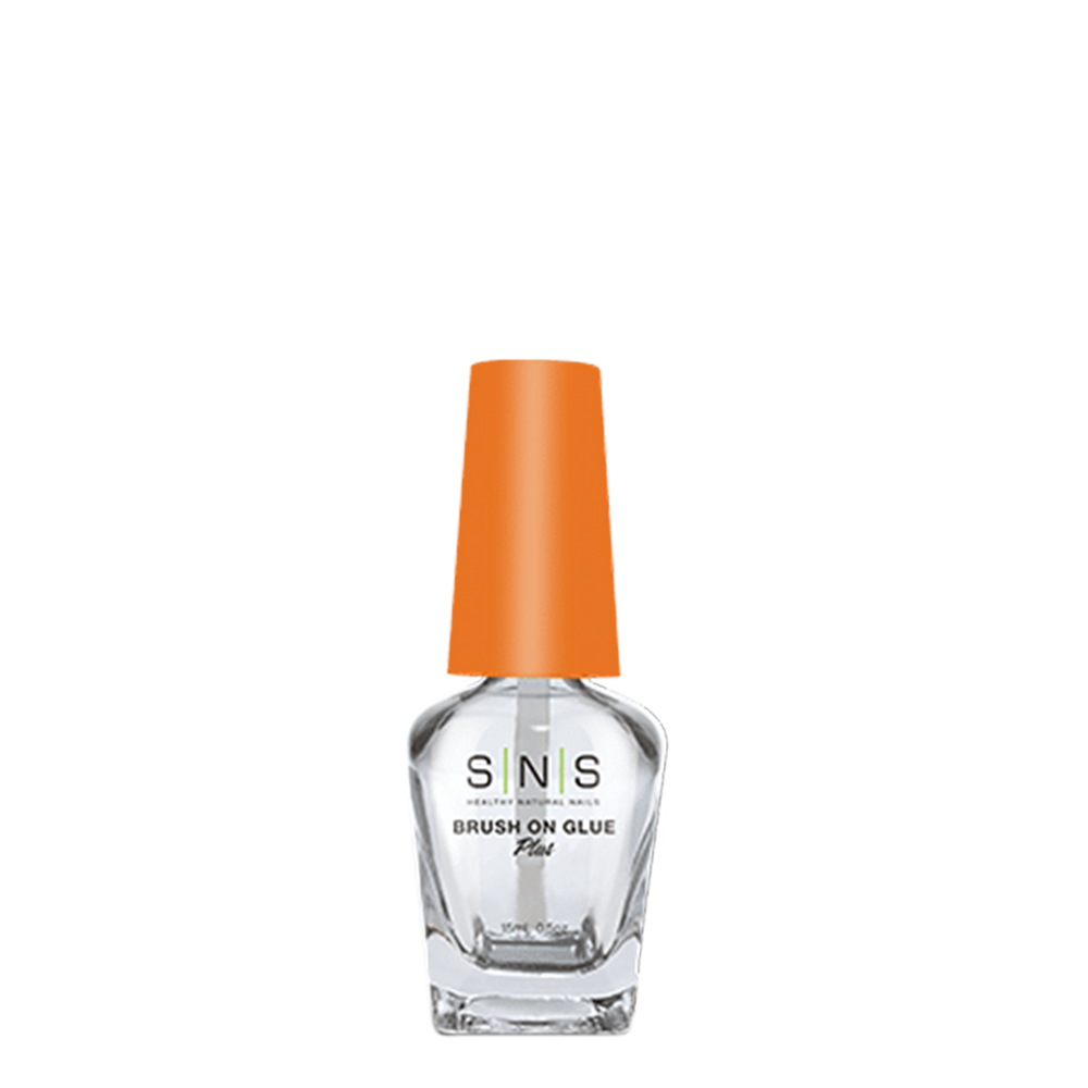 SNS Dipping Liquid, Glass Bottle, Brush On Glue (Orange Cap), 0.5oz (Packing: 84 pcs/case)