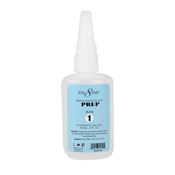 Cre8tion Dip Powder Refill 2oz - Step #1 PREP (Pk: 144 pcs/case)