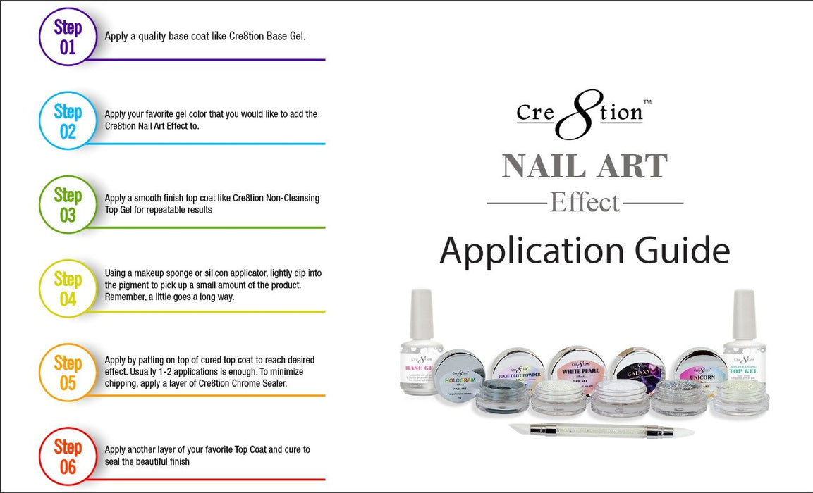 Cre8tion Nail Art Pigment Powder, White Pearl, 1g KK1126