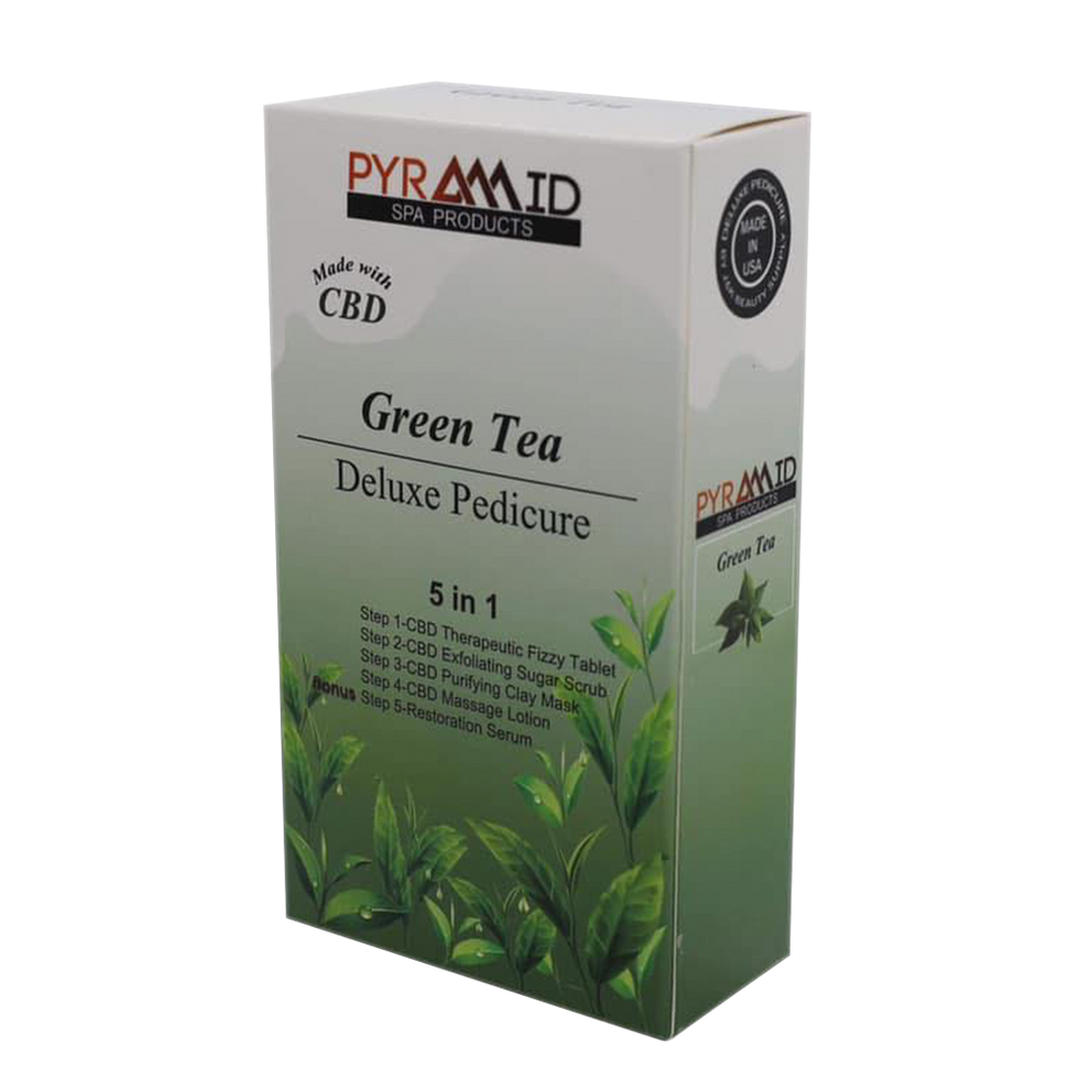 Pyramid GREEN TEA Deluxe Pedicure 5 in 1 with CBD, CASE (Pk: 50 packs/case)