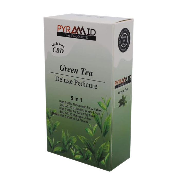 Pyramid GREEN TEA Deluxe Pedicure 5 in 1 with CBD, CASE (Pk: 50 packs/case)