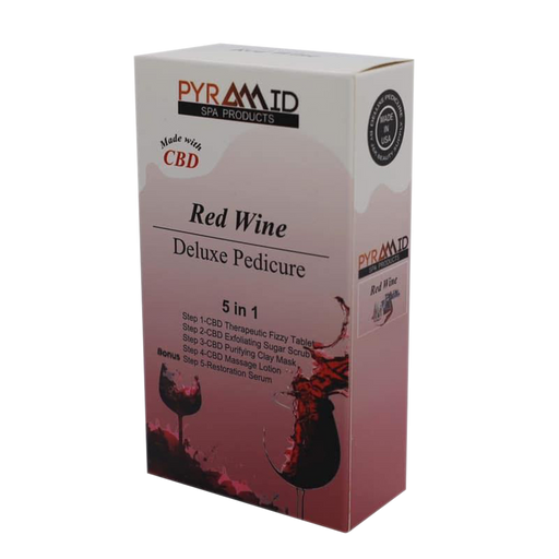 Pyramid RED WINE Deluxe Pedicure 5 in 1 with CBD (Packing: 50 packs/case)